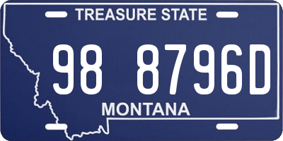 MT license plate 988796D