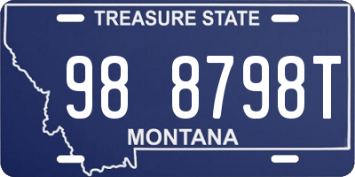 MT license plate 988798T