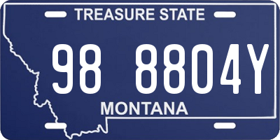 MT license plate 988804Y