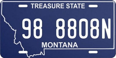 MT license plate 988808N