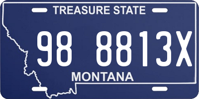 MT license plate 988813X