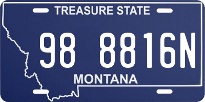 MT license plate 988816N