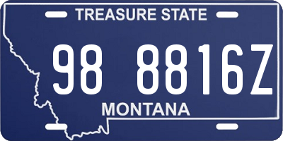 MT license plate 988816Z