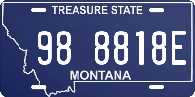 MT license plate 988818E