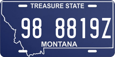 MT license plate 988819Z