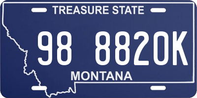 MT license plate 988820K