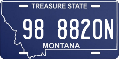 MT license plate 988820N