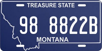 MT license plate 988822B