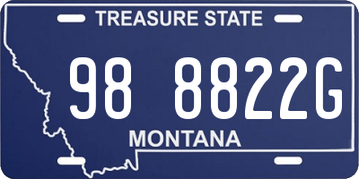 MT license plate 988822G