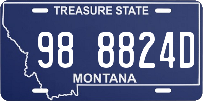 MT license plate 988824D