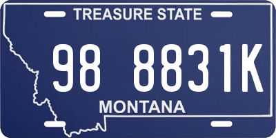 MT license plate 988831K