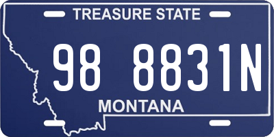 MT license plate 988831N