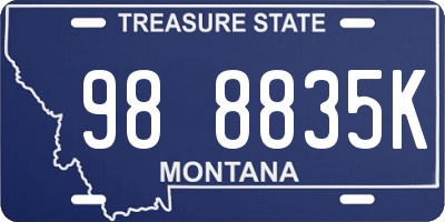 MT license plate 988835K