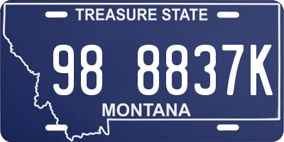 MT license plate 988837K