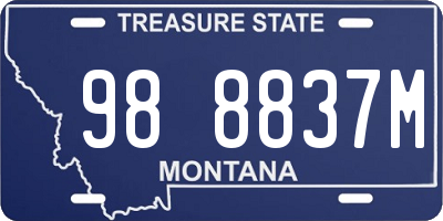 MT license plate 988837M