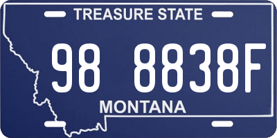 MT license plate 988838F