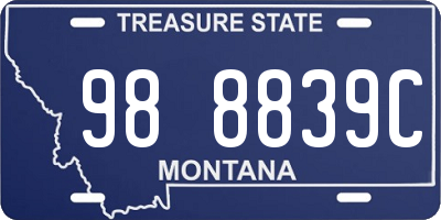 MT license plate 988839C