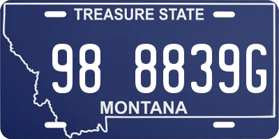 MT license plate 988839G