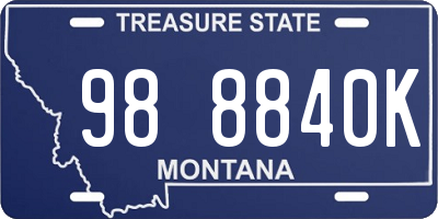 MT license plate 988840K