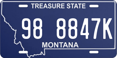 MT license plate 988847K