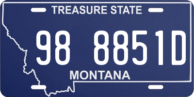 MT license plate 988851D