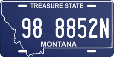 MT license plate 988852N