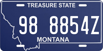 MT license plate 988854Z