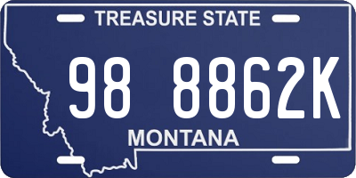 MT license plate 988862K