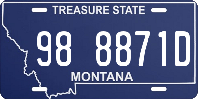 MT license plate 988871D