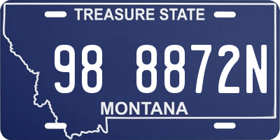 MT license plate 988872N