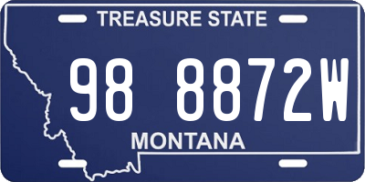 MT license plate 988872W