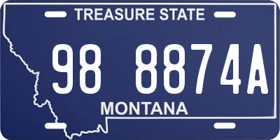 MT license plate 988874A