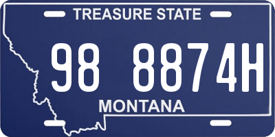 MT license plate 988874H