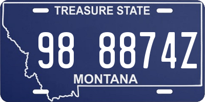 MT license plate 988874Z