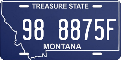 MT license plate 988875F