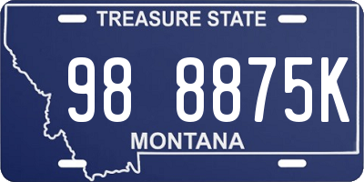 MT license plate 988875K