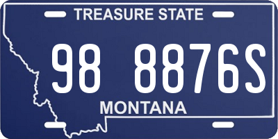 MT license plate 988876S