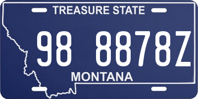 MT license plate 988878Z