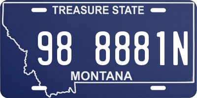 MT license plate 988881N