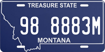 MT license plate 988883M