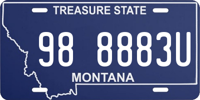 MT license plate 988883U