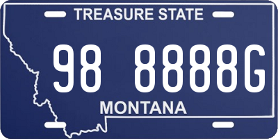 MT license plate 988888G