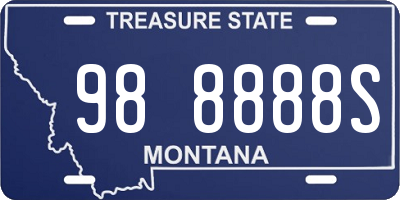 MT license plate 988888S