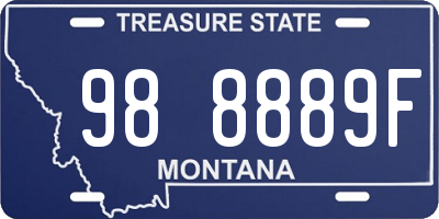 MT license plate 988889F