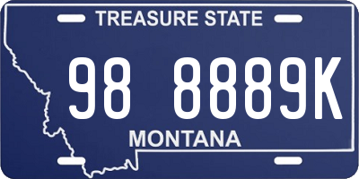 MT license plate 988889K