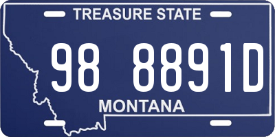 MT license plate 988891D