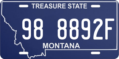 MT license plate 988892F