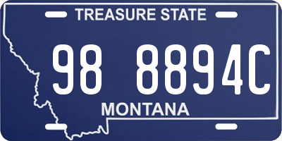 MT license plate 988894C