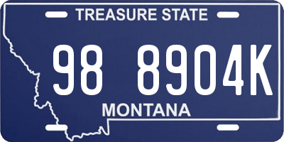 MT license plate 988904K