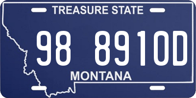 MT license plate 988910D